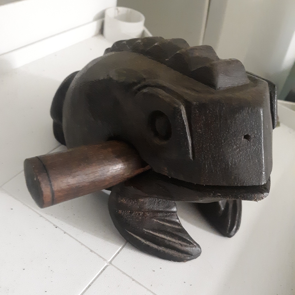 Wooden frog guiro